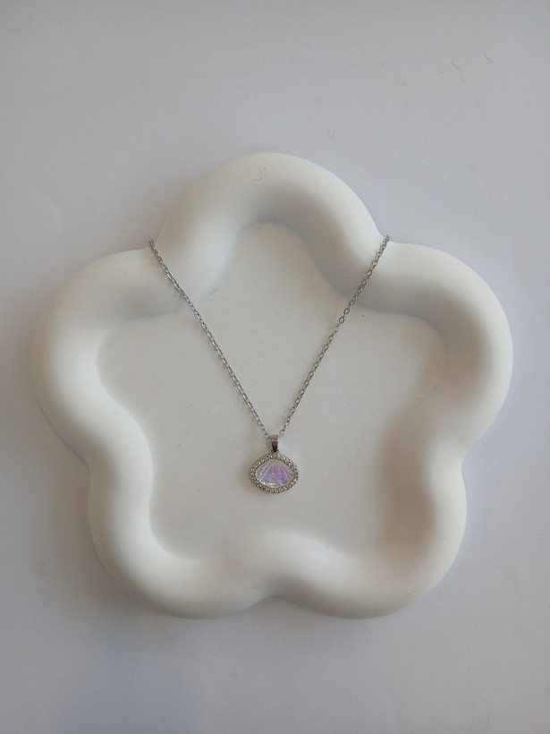 گردنبند زنانه صدفی دور نگین شیک