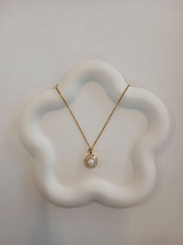 خرید گردنبند تمام نگین گرد چرخان شیک و خاص