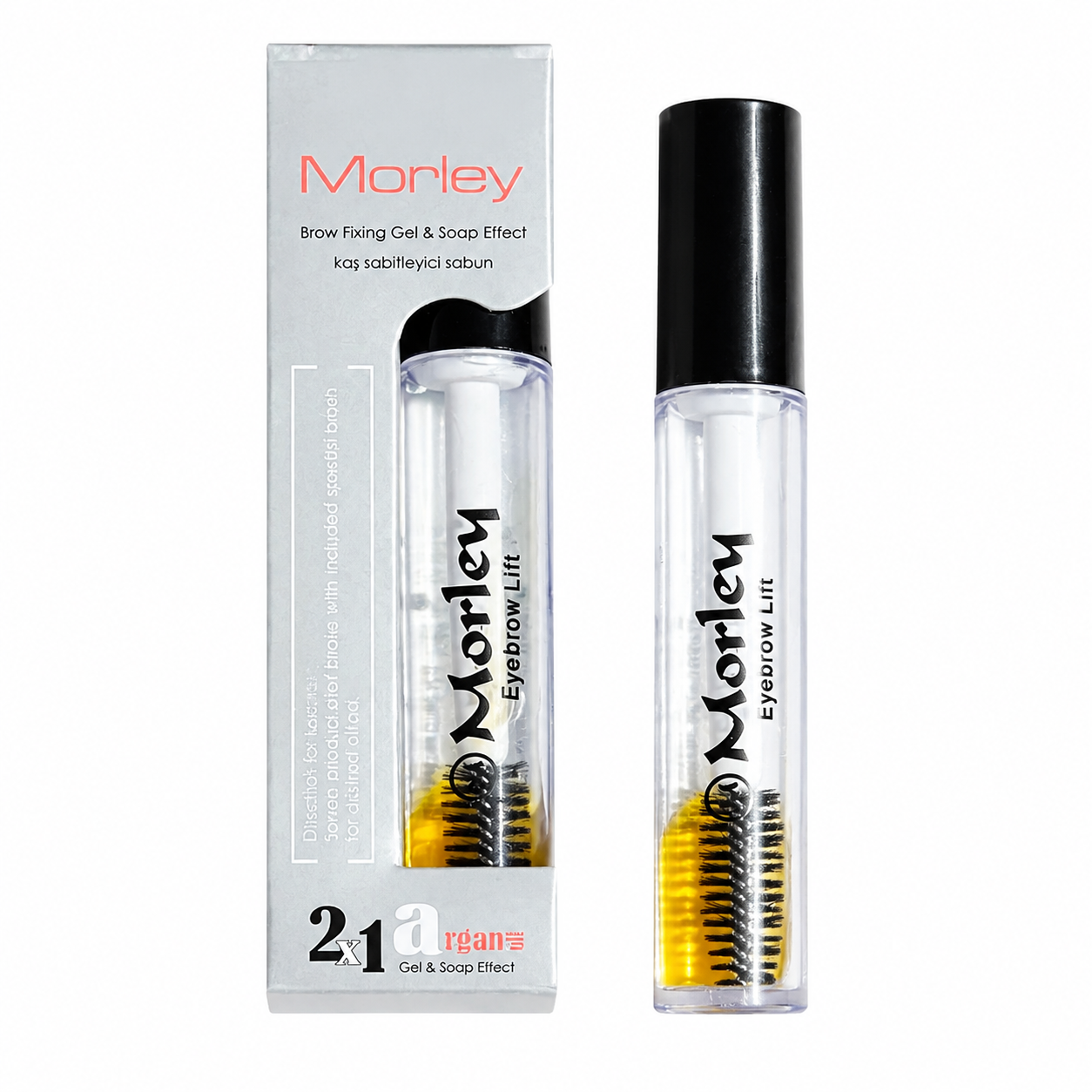 ژل لیفت ابرو مورلی (Morley) مدل ۲ در ۱؛ حاوی روغن آرگان با اثر صابونی