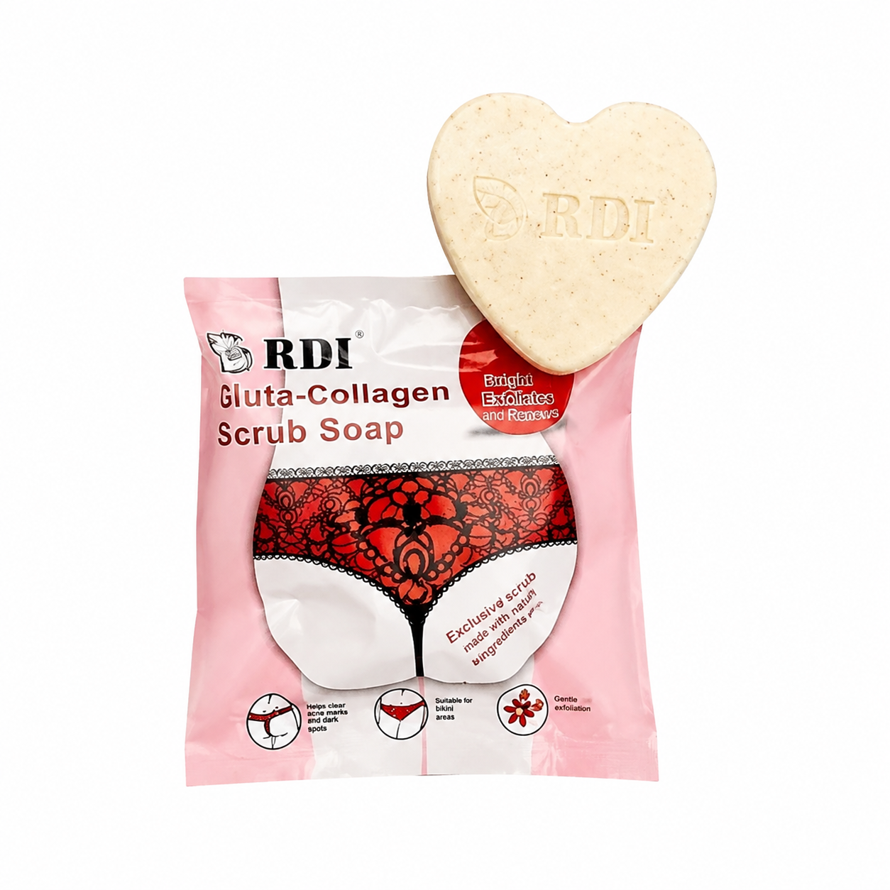 صابون اسکراب بدن و نواحی حساس RDI مدل Gluta-Collagen؛ لایه‌بردار و روشن‌کننده