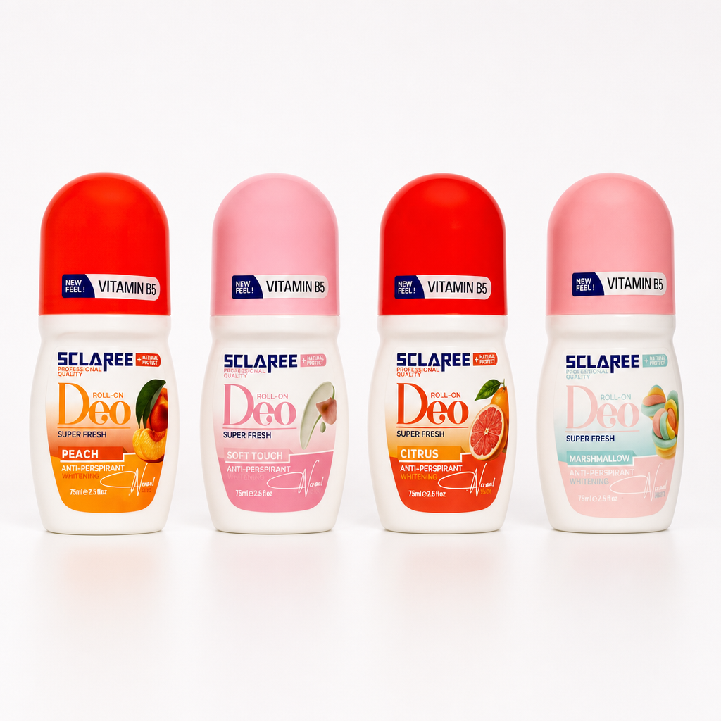 مام رول ضد تعریق اسکلاره SCLAREE سری Super Fresh حاوی ویتامین B5 حجم ۷۵ میلی‌لیتر